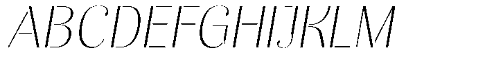 Akisan Thin Semi Expanded Slant Font UPPERCASE