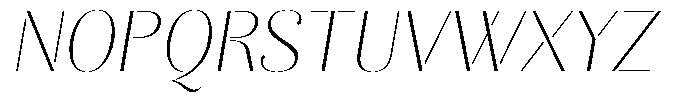Akisan Thin Semi Expanded Slant Font UPPERCASE
