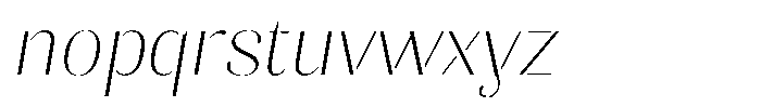 Akisan Thin Semi Expanded Slant Font LOWERCASE
