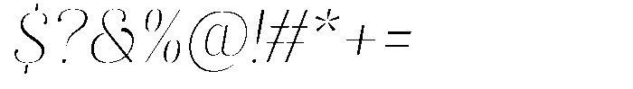 Akisan Thin Slant Font OTHER CHARS