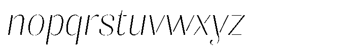 Akisan Thin Slant Font LOWERCASE