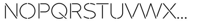 Akwa Stencil Extra Light Font UPPERCASE