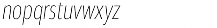 Akwe Pro Con Thin Italic Font LOWERCASE