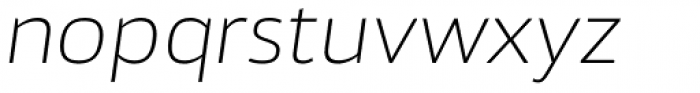 Akwe Pro Ext Extra Light Italic Font LOWERCASE