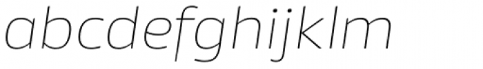Akwe Pro Ext Thin Italic Font LOWERCASE