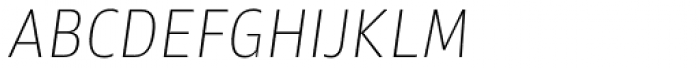 Akwe Pro Nar SC Thin Italic Font LOWERCASE