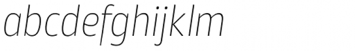 Akwe Pro Nar Thin Italic Font LOWERCASE