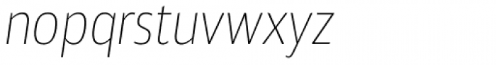 Akwe Pro Nar Thin Italic Font LOWERCASE