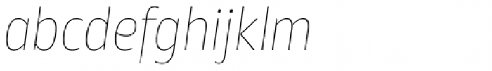 Akwe Pro Nar Ultra Thin Italic Font LOWERCASE