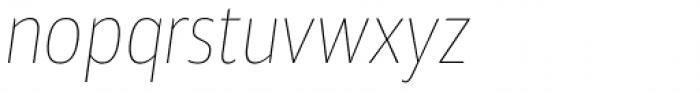 Akwe Pro Nar Ultra Thin Italic Font LOWERCASE