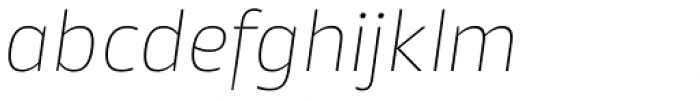 Akwe Pro Thin Italic Font LOWERCASE