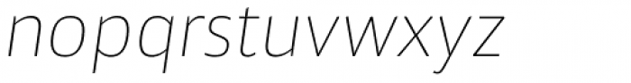Akwe Pro Thin Italic Font LOWERCASE