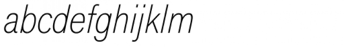 Akzidenz-Grotesk Next Cond ExtraLight Italic Font LOWERCASE
