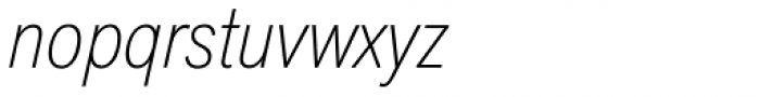 Akzidenz-Grotesk Next Cond ExtraLight Italic Font LOWERCASE