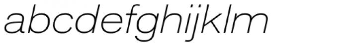 Akzidenz-Grotesk Next Ext ExtraLight Italic Font LOWERCASE