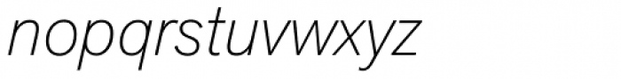 Akzidenz-Grotesk Next ExtraLight Italic Font LOWERCASE