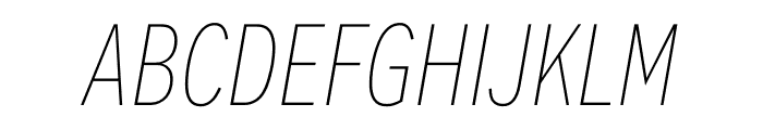 Alright Condensed ExThin Italic Font UPPERCASE