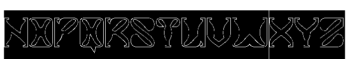ALIEN UFO-Hollow-Inverse Font UPPERCASE