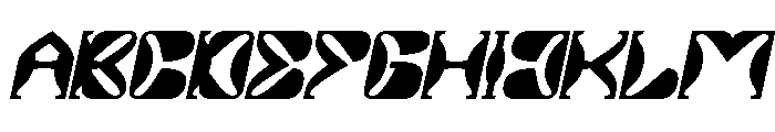 ALIEN UFO Italic Font UPPERCASE