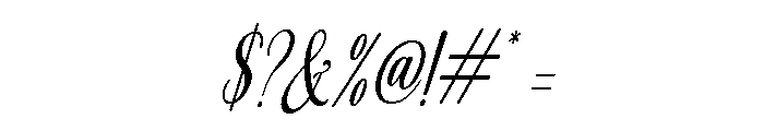 Alyora Script Condensed Slanted Font OTHER CHARS