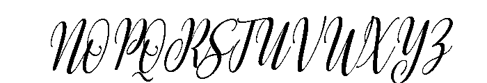 Alyora Script Condensed Slanted Font UPPERCASE
