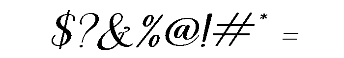 Alyora Script Expanded Slanted Font OTHER CHARS