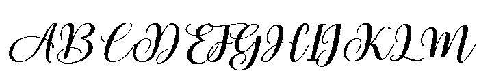 Alyora Script Expanded Slanted Font UPPERCASE