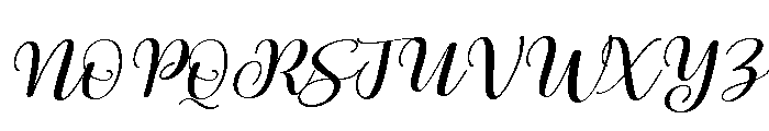 Alyora Script Expanded Slanted Font UPPERCASE
