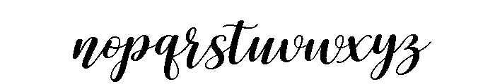 Alyora Script Expanded Slanted Font LOWERCASE