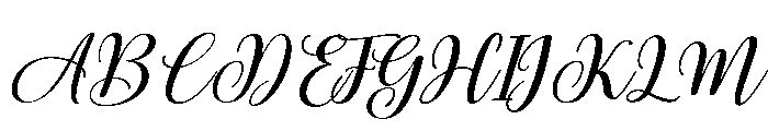 Alyora Script SemExp Slant Font UPPERCASE