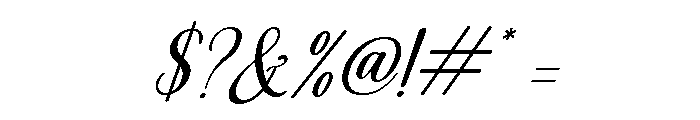 Alyora Script Slanted Font OTHER CHARS