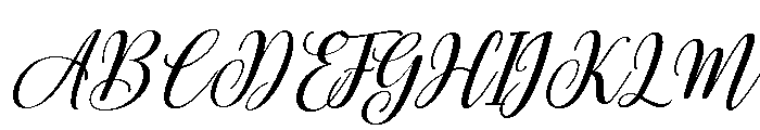 Alyora Script Slanted Font UPPERCASE