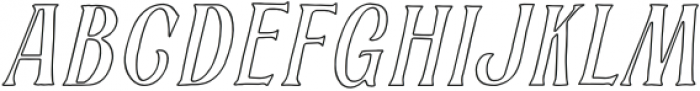 Alburgone Outline Slanted otf (400) Font LOWERCASE