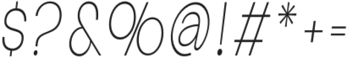 Aloevera condensed Thin Italic otf (100) Font OTHER CHARS