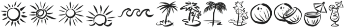 Aloha Summer! Icons Regular otf (400) Font UPPERCASE