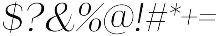 Alonzo Extralight Italic Font OTHER CHARS