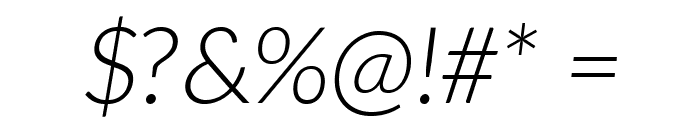 Aleo Light Italic Font OTHER CHARS