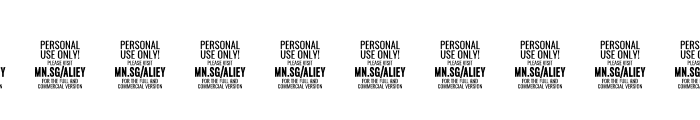 Aliey PERSONAL USE ONLY Bold Italic Font OTHER CHARS