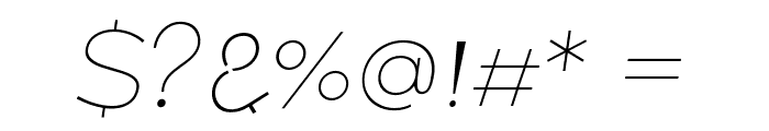 Along Sans s2 ThinItalic Font OTHER CHARS