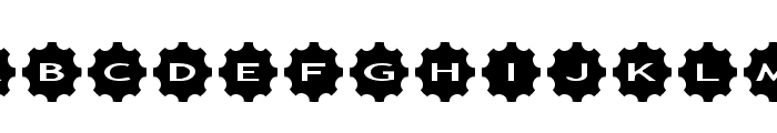 AlphaShapes gears 3 Font LOWERCASE