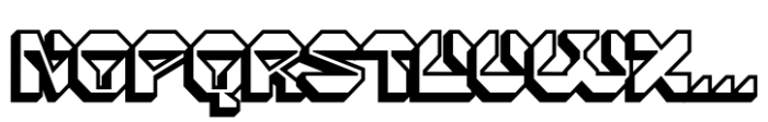 Alacus Extrude Left Font UPPERCASE