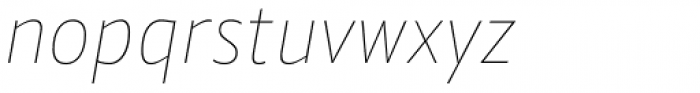 Alamia Thin Italic Font LOWERCASE