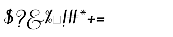 Alara Script Slant Font OTHER CHARS