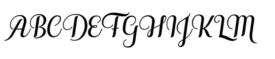 Alara Script Slant Font UPPERCASE