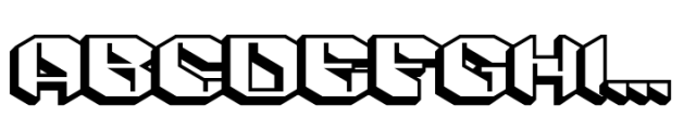 Alboth Extrude Left Font UPPERCASE