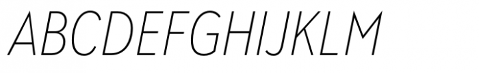 Albula Condensed Pro Extra Light Oblique Font UPPERCASE
