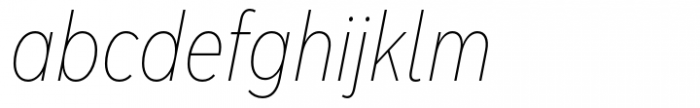 Albula Condensed Pro Thin Oblique Font LOWERCASE