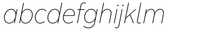 Albula Narrow Pro Thin Oblique Font LOWERCASE