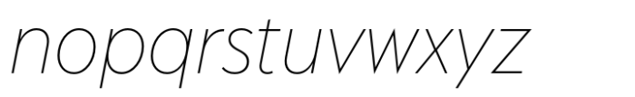 Albula Narrow Pro Thin Oblique Font LOWERCASE
