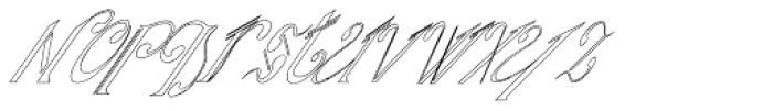 Aliya Italic Outline Font LOWERCASE